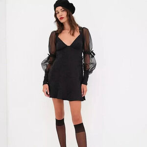 For Love & Lemons Gabrielle Puff Sleeve Mini Dress